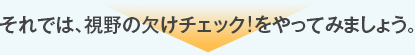 それでは、視野の欠けチェック！をやってみましょう。