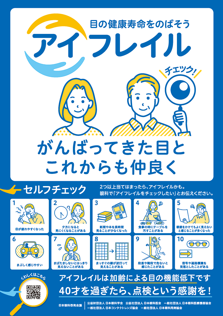 画像:アイフレイルを啓発するポスター