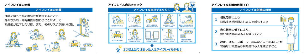 画像:アイフレイル講演用スライドひな型の内容